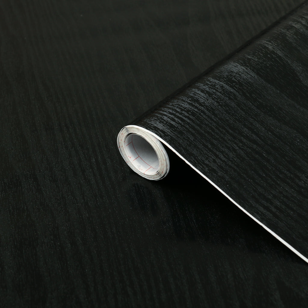 D-c-fix Sticky Plastic Self Adhesive Vinyl Wrap Black Wood 67.5cm x 2m