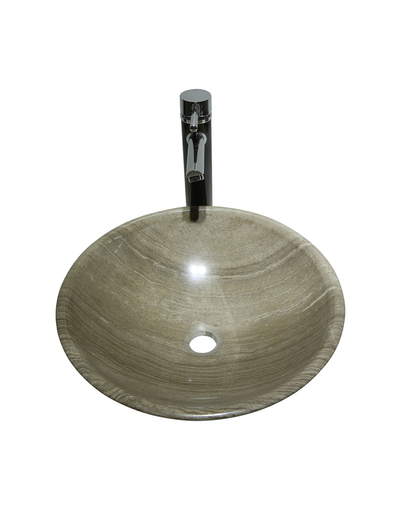 Woody Grey Marble Round Basin Sink  Product No. EK6017