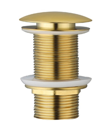 Pop Up Unslotted Brass Gold waste bathroom basin ClickClack AK42BS ...