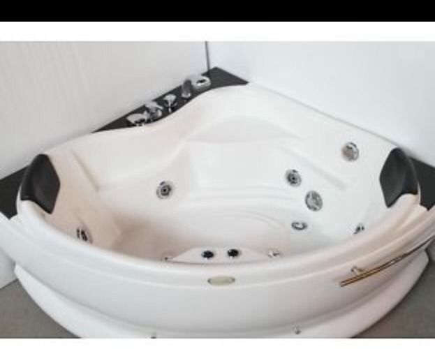 DOUBLE 2 people CORNER massage bathtub 1300mm Black Marble AK 3027B
