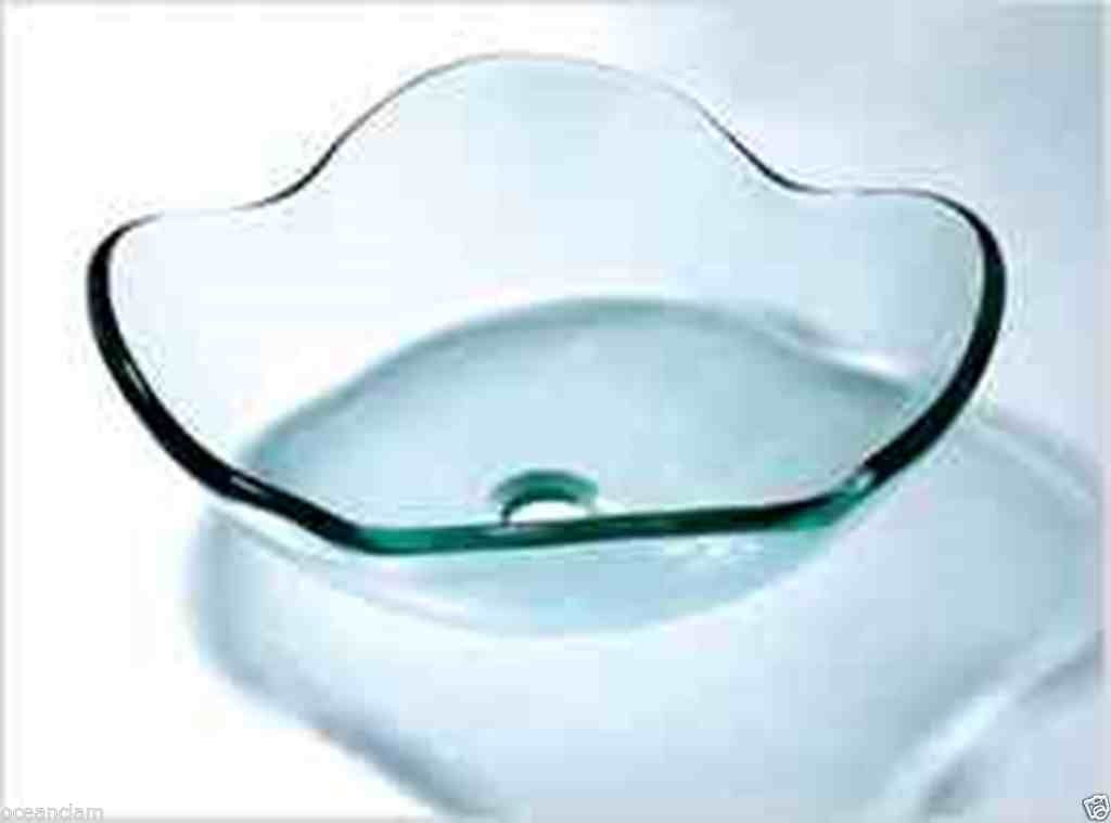 Glass basin transparent basin 4 petal COUNTER TOP WASH  Product No. ZK446