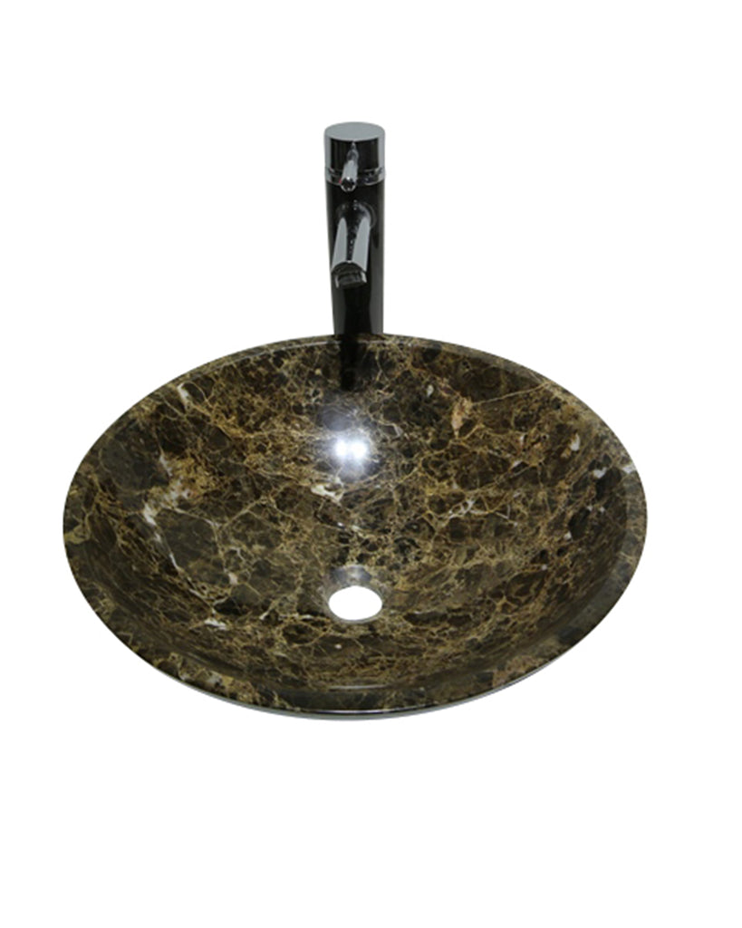 Emperador Marble Round Basin Sink  Product No. EK6004