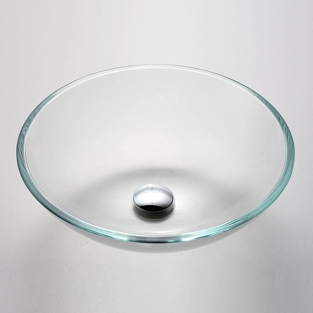 PREMIUM LARGE CRYSTAL CLEAR GLASS BASIN WASH BOWL 420mm ZK 420CR