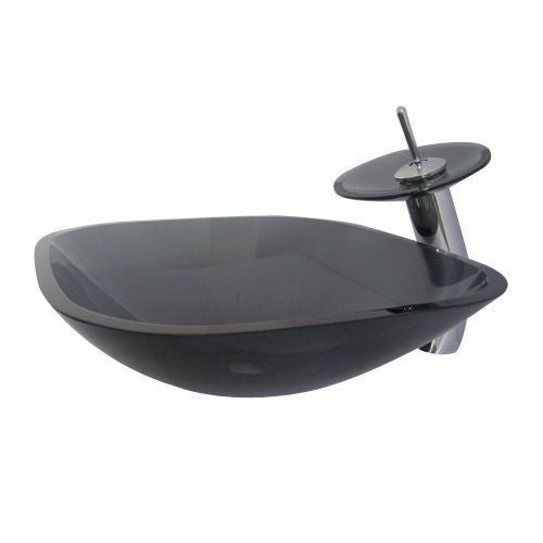 Square BLACK Glass basin sink  Product No. ZK4730
